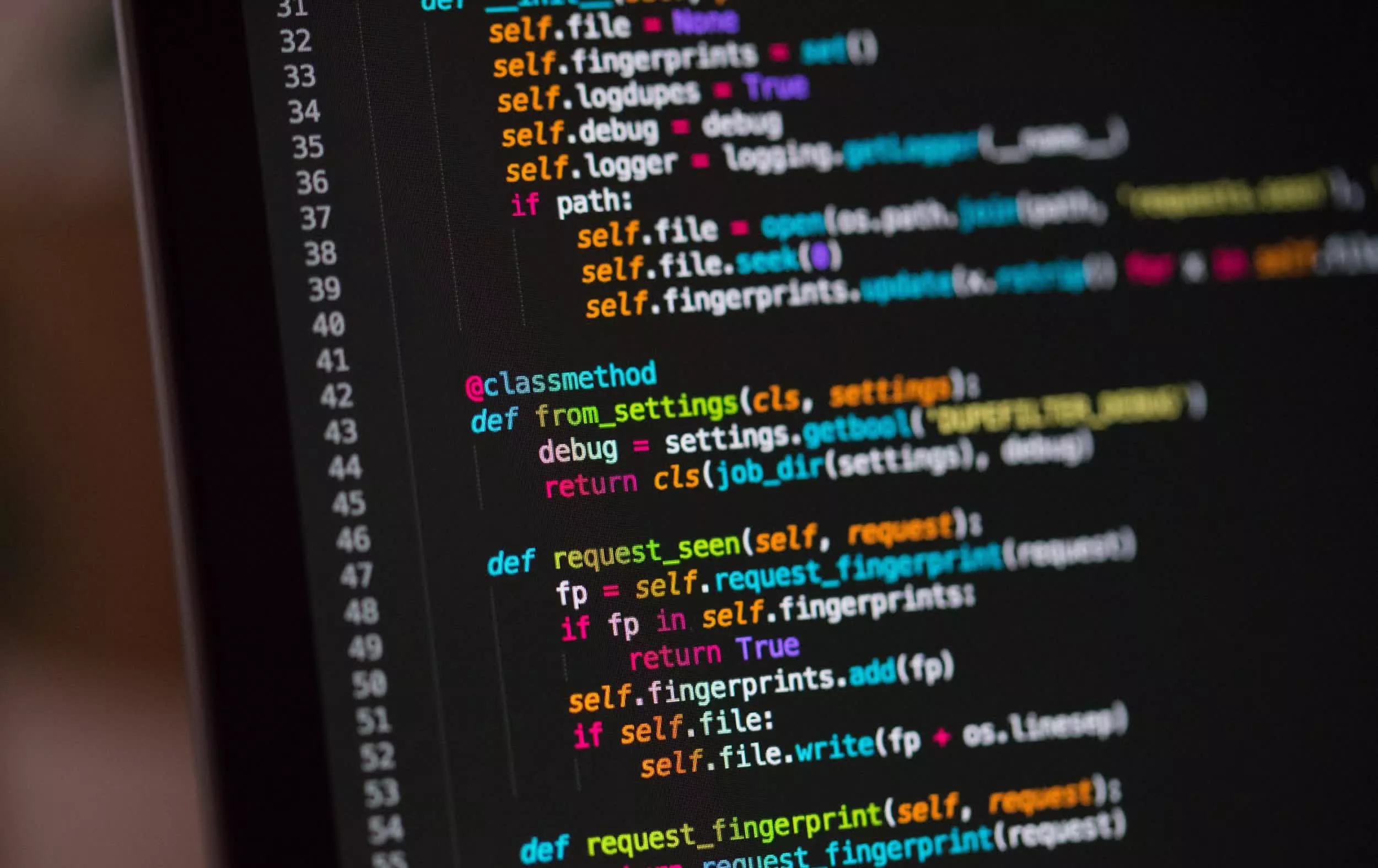 Rust code on a monitor.